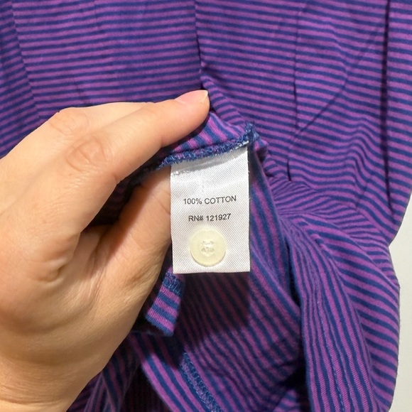 Johnnie-O Men’s Hanging Out Striped Polo Shirt XL Purple Blue Preppy Golf Tennis - Picture 5 of 10